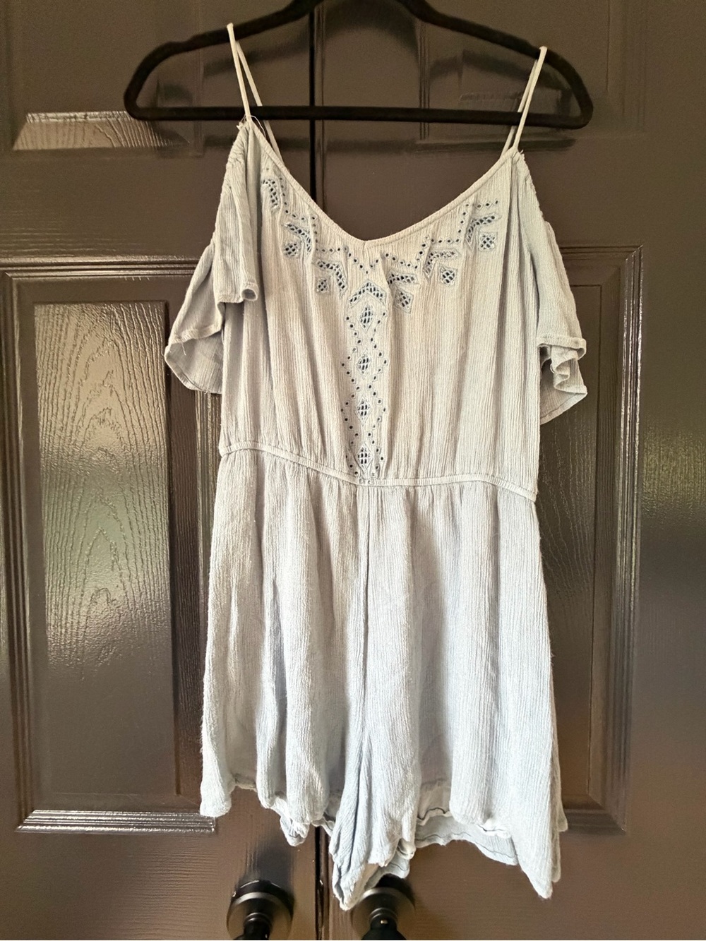 Light Blue Cold-Shoulder Summer romper
